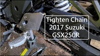 How to Tighten the Chain on a Suzuki GSX250R by JRMSweeps 1,935 views 1 year ago 1 minute, 48 seconds