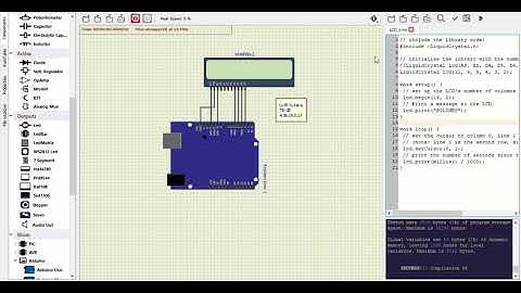 SimulIDE LCD (16x2) Program awal