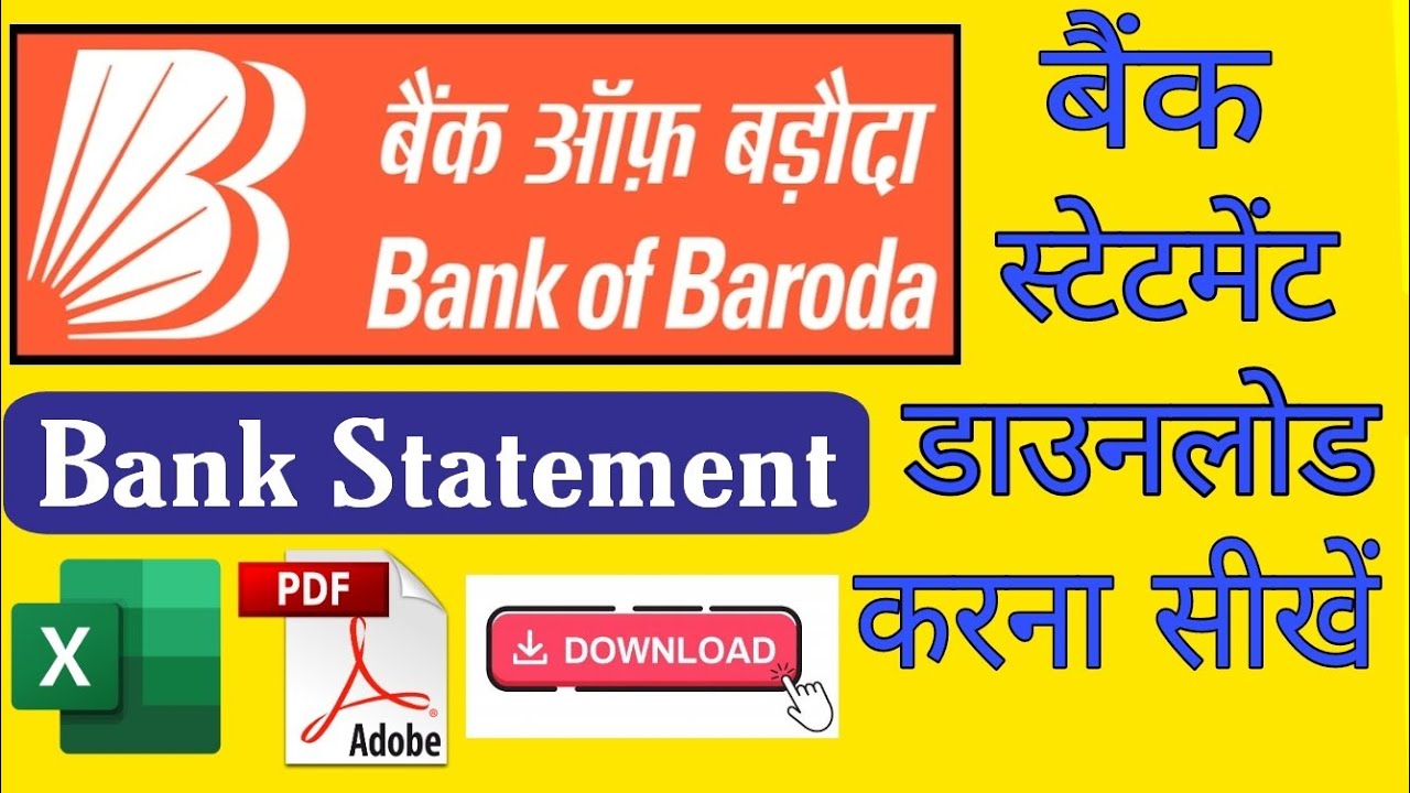 Bank Of Baroda Account Statement Download In PDF Format Download Bank Of Baroda Account 