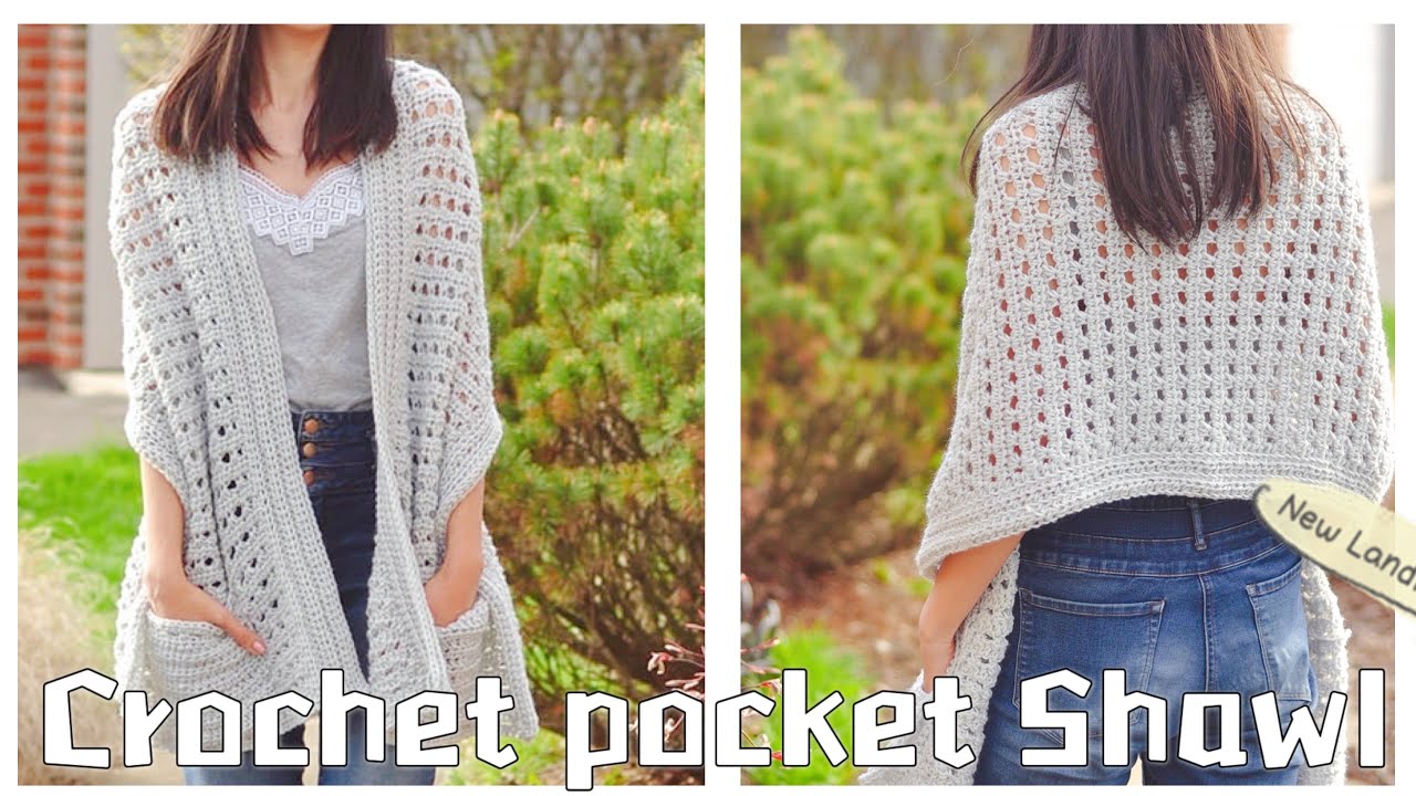 【钩针编织】Eng Sub |新手友好的四季百搭口袋披肩教程