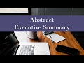 How to Write an Abstract or Executive Summary Tutorial