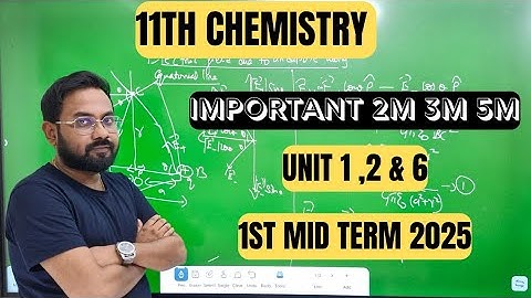 11th Chemistry | important 2m 3m 5m | unit 1,2 & 6 | 1st mid term 2025