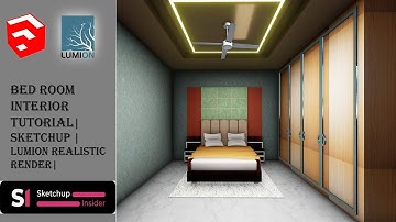 SKETCHUP INTERIOR DESIGN BEDROOM TUTORIAL - 1 || LUMION INTERIOR RENDER SKETCHUP || #REALISTIC