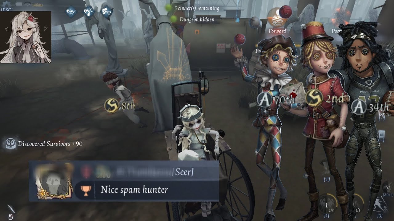 Identity V / 5th S badge Sculptor is a Spam Hunter? / S badge VS S