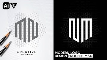 How to Design an M & N Logo in a Hexagon Grid | Adobe Illustrator Tutorial