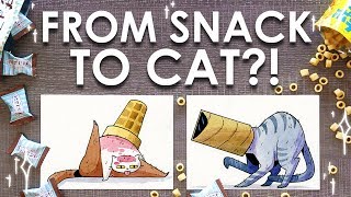 Drawing CATS inspired by SNACKS  Tokyo Treat Unboxing & Challenge