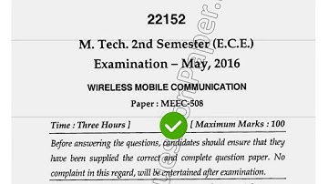 2016 Mdu Mtech ECE 2nd Sem Wireless Mobile Communication Question Paper