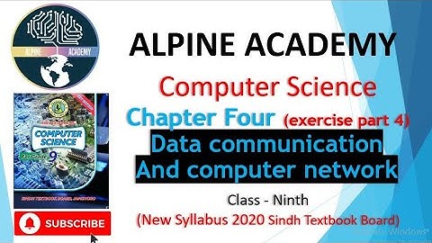 Computer Class IX |Sindh Board | Ch#4 Exercise | Lecture#4 | Data communication and computer network