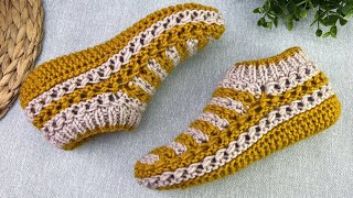 видео: СЛЕДКИ ДЛЯ ДОМА. ТАПОЧКИ-СЛЕДКИ НА ДВУХ СПИЦАХ. картинка: СЛЕДКИ ДЛЯ ДОМА. ТАПОЧКИ-СЛЕДКИ НА ДВУХ СПИЦАХ.