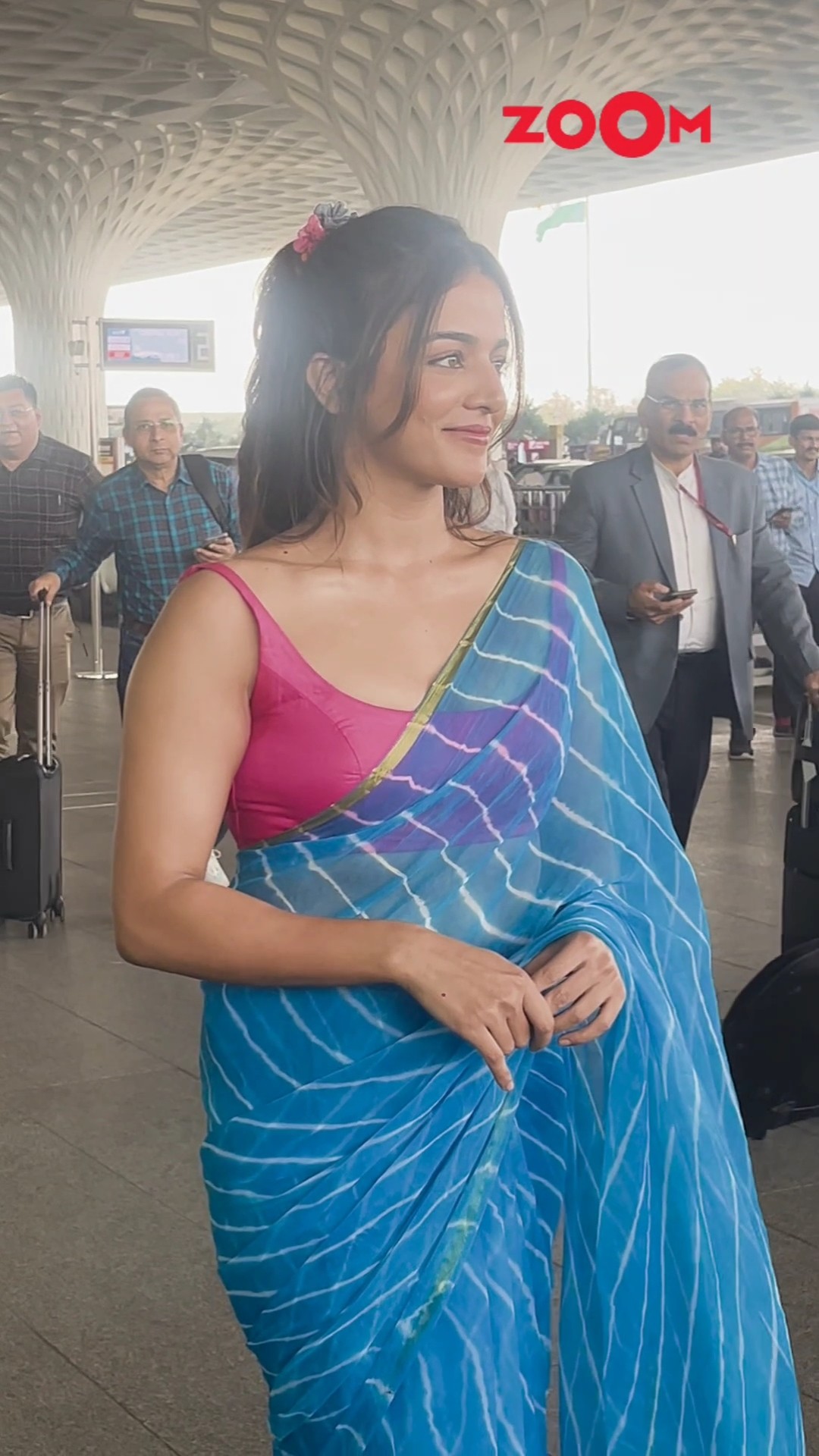 Wamiqa Gabbi looks PRETTY in her sky blue saare as spotted at the airport ? #wamiqagabbi #shorts