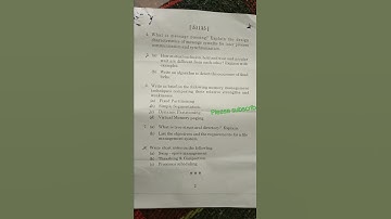 MCA 1st semester 2022 - Operating systems  #andhrauniversity