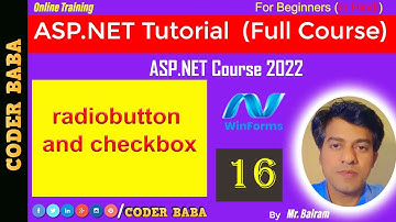#16 ASP.NET Course 2023 | working with RadioButton and Checkbox | coderbaba