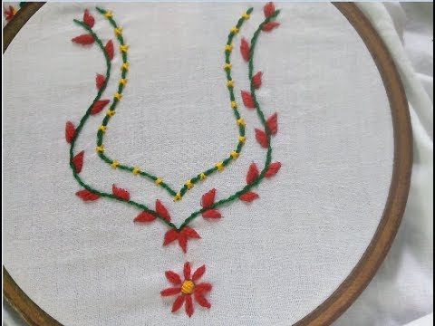 Hand Embroidery neck designs for kurtis ideas - YouTube