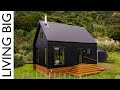 Stunning Black Off-Grid Cabin By The River