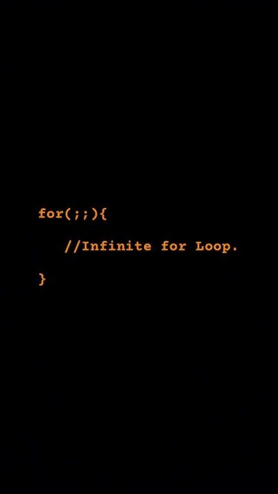 Infinite for loop syntax in C. #shortsfeed #infiniteloop # ...