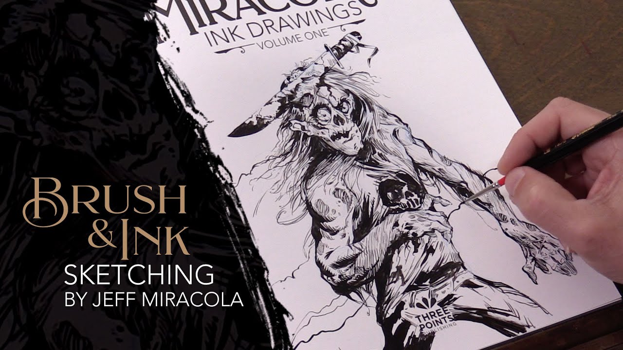 Brush and Ink Sketching by Fantasy Artist Jeff Miracola