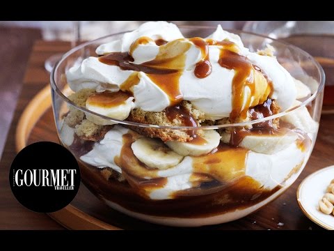 Banana, brandy and butterscotch trifle | Gourmet Traveller