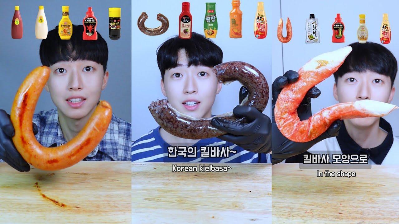 킬바사 모양 음식 먹방 모음(소시지, 순대, 크래미) ASMR MUKBANG | EATING SOUND