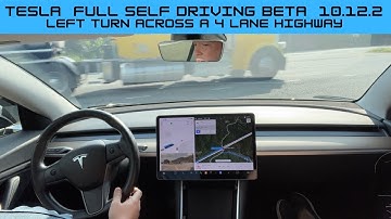 Tesla FSD 10.12.2 Vs. Left Turn Across A 4 Lane Highway!