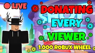 LIVE Actually Donating in PLS Donate *1,000 Robux Wheel* ?