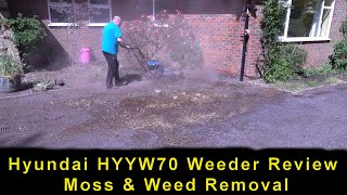 Hyundai HYYW70 Petrol Power Weeder Review and Demonstration.  Removing Moss and Weeds on Tarmac