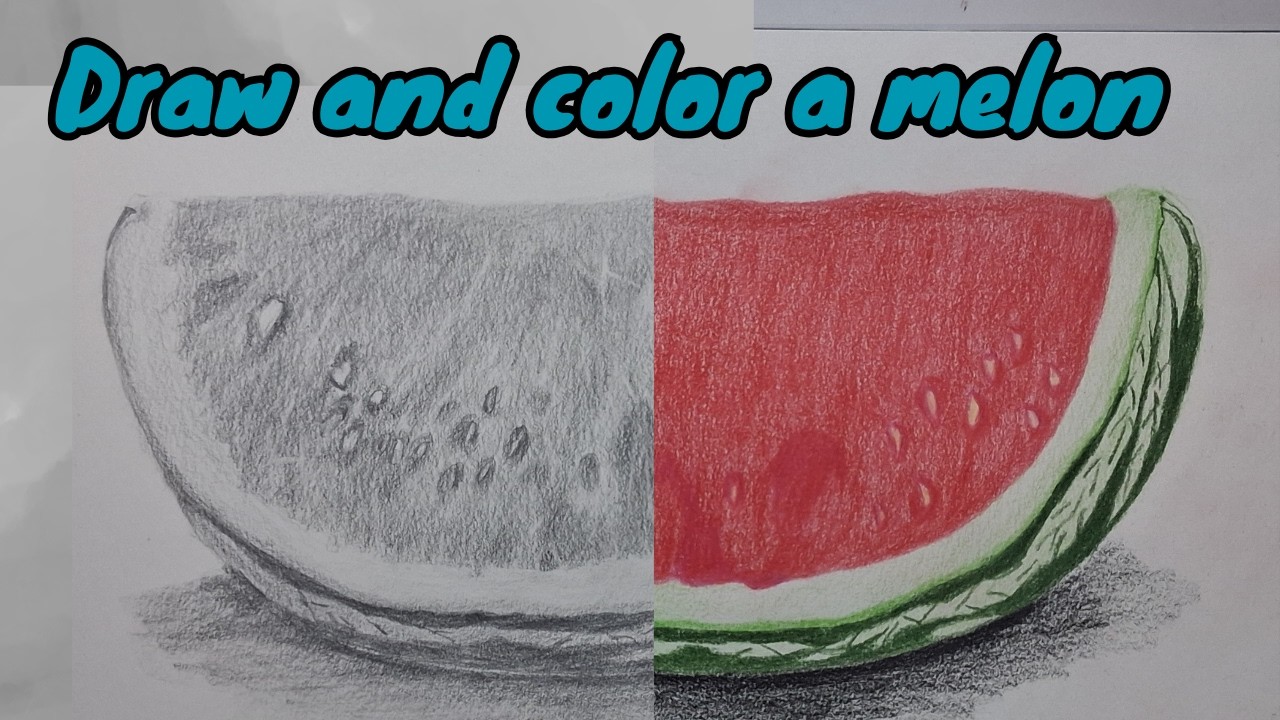 HOW TO DRAW AND COLOR A MELON STEP BY STEP