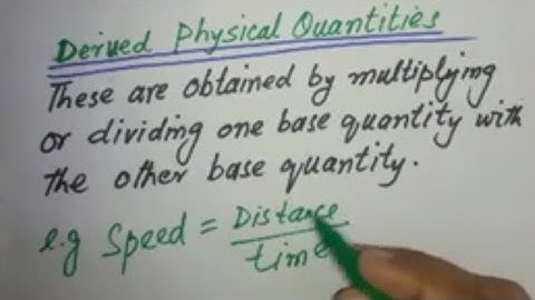 Base and Derived Physical quantities Physics class 9 in Pashto