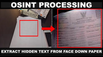 OSINT Processing: Extract Hidden Text from Face Down Paper