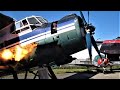 Antonov AN-2 motor Ash62-Ir engine start spitting fire - Brazzeltag 2016