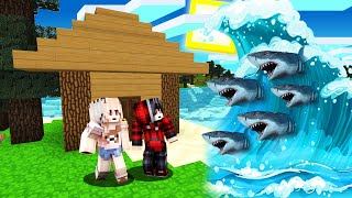 เอาชีวิตให้รอด!? เพื่อหนีจาก สึนามิฉลาม!!Shark จะรอดไหม!?? (Minecraft Tsunami)