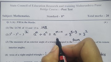 class -8th maths||Bridge course -Post Test|| Semi English and English Medium||Setuabhyaskram||