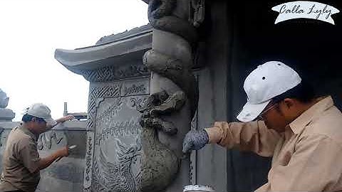 Timelape Chạm trổ Rồng leo cột - Sculpting wrap Column Dragon