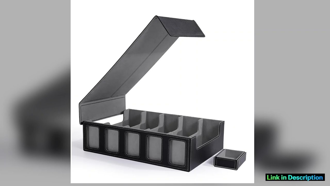 Trading Card Storage Box with Commander Display Dice Tray 5Row Deck Case with Removable Lid 3900 Ca