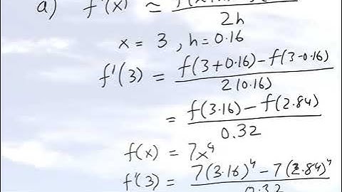 Chapter 02.02: Numerical Diff of Continuous Functions - First Derivative - Central Divided Diff