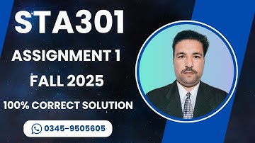 sta301 Assignment 1 Solution Fall 2025 | sta301 assignment 1 fall 2025