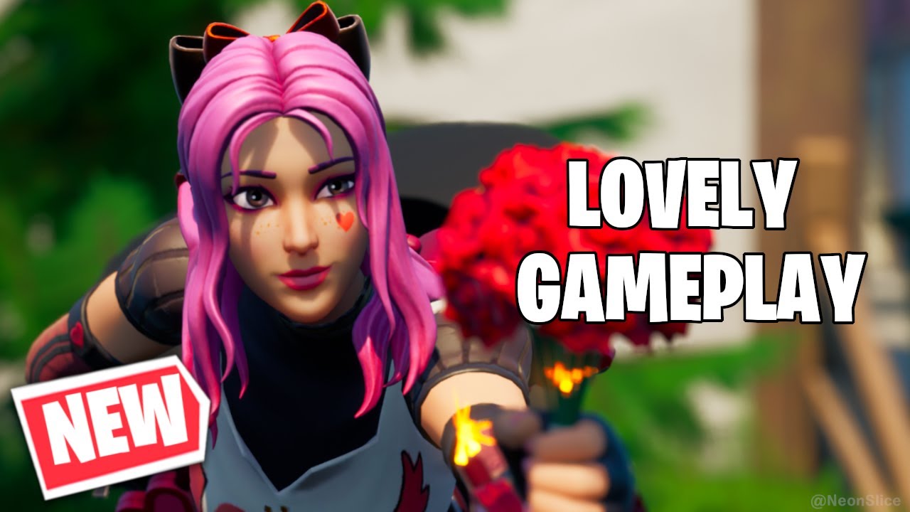 Fortnite LOVELY SKIN GAMEPLAY with PICKAXE VALENTINE'S DAY YouTube