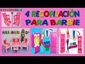 MANUALIDADES PARA BARBIE DIY - COMO HACER MUEBLES PARA MUÑECAS BARBIE  SANTIAGO Y SUS IDEAS