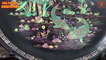 Chiếc Đĩa Khảm Ốc Singapore Cực Đẹp Hiếm Có - Đồ Gỗ Mai Toàn