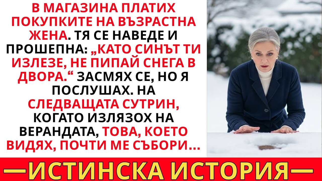 ЖЕНАТА, НА КОЯТО ПЛАТИХ ПОКУПКИТЕ: „КАТО СИНЪТ ТИ ИЗЛЕЗЕ, НЕ ПИПАЙ СНЕГА В ДВОРА.“