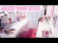 PINK MAKEUP ROOM TOUR *SATISFYING* ORGANIZE WITH ME! | Paige Koren