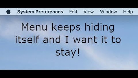 How Show or Hide the Menu Bar on MacOS Mojave