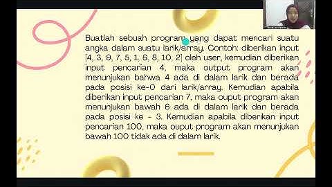 Program Mencari Angka Dalam Suatu Array(Pengantar Coding pertemuan 13)