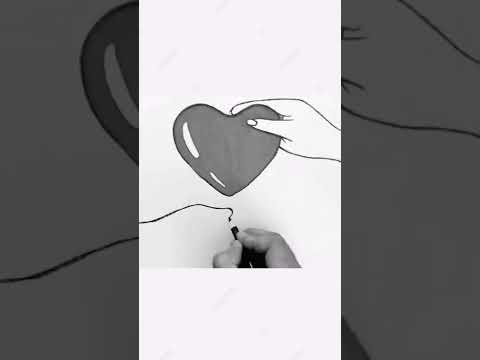 رسم قلب ثلاثي الابعاد بالقلم الرصاص 3