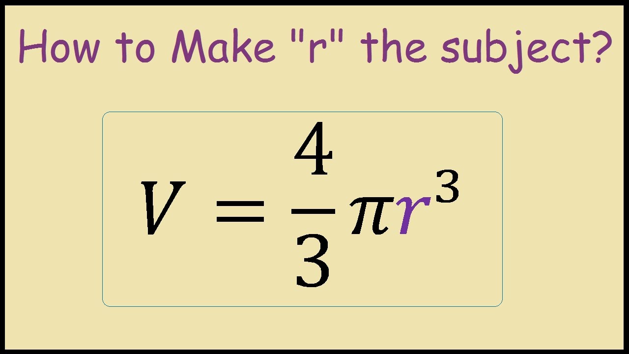 Rearrange formula for volume of a sphere for radius