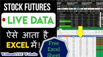 How to Import Stock Futures Live Data In excel Without Using NSE Website #optionstrading