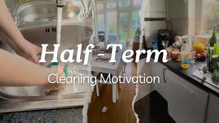REALISTIC HALF-TERM CLEANING MOTIVATION || LIVING & DINING AREA, KITCHEN CLEAN & MOPPING DOWNSTAIRS