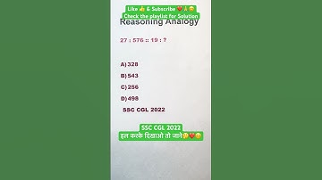 Q163: SSC CGL | GD | Reasoning Series | #ytshorts #shorts #short #viralshort #trending #shortsfeed