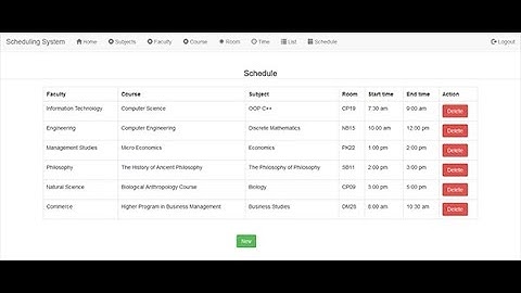 Simple Scheduling System in PHP | Source code and Projects | Review