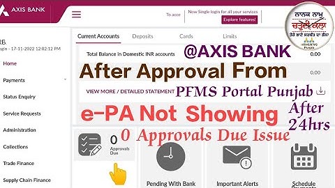 ePA Not Showing @AxisBank After Approval From PFMS SAMGA Portal Punjab @ChardiKala.Pb.OnlineSolution
