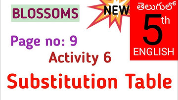 Substitution Table I New Syllabus I Blossoms 5th Class English Grammar